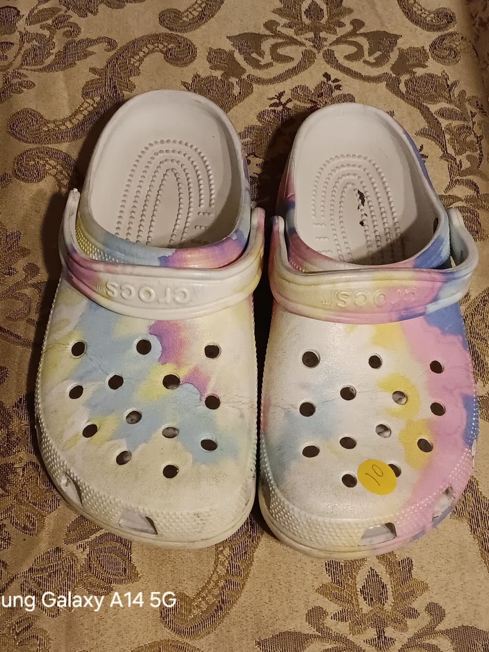 CROCS Tie-Dye Classic Clog in White, Pink, Blue, Yellow